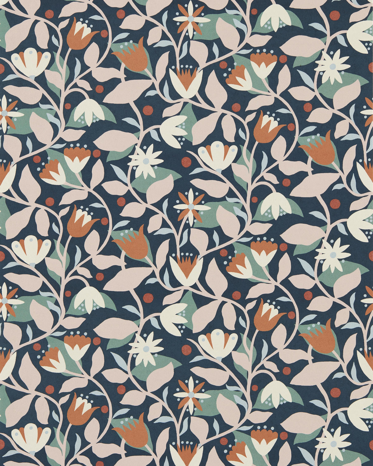 Scion DANCING DAISIES WP MIDNIGHT Wallpaper