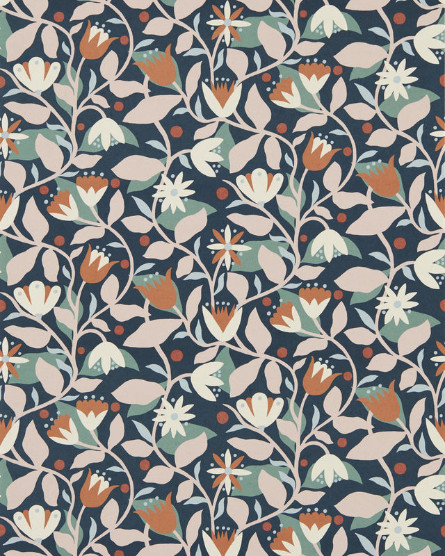 Scion DANCING DAISIES WP MIDNIGHT Wallpaper