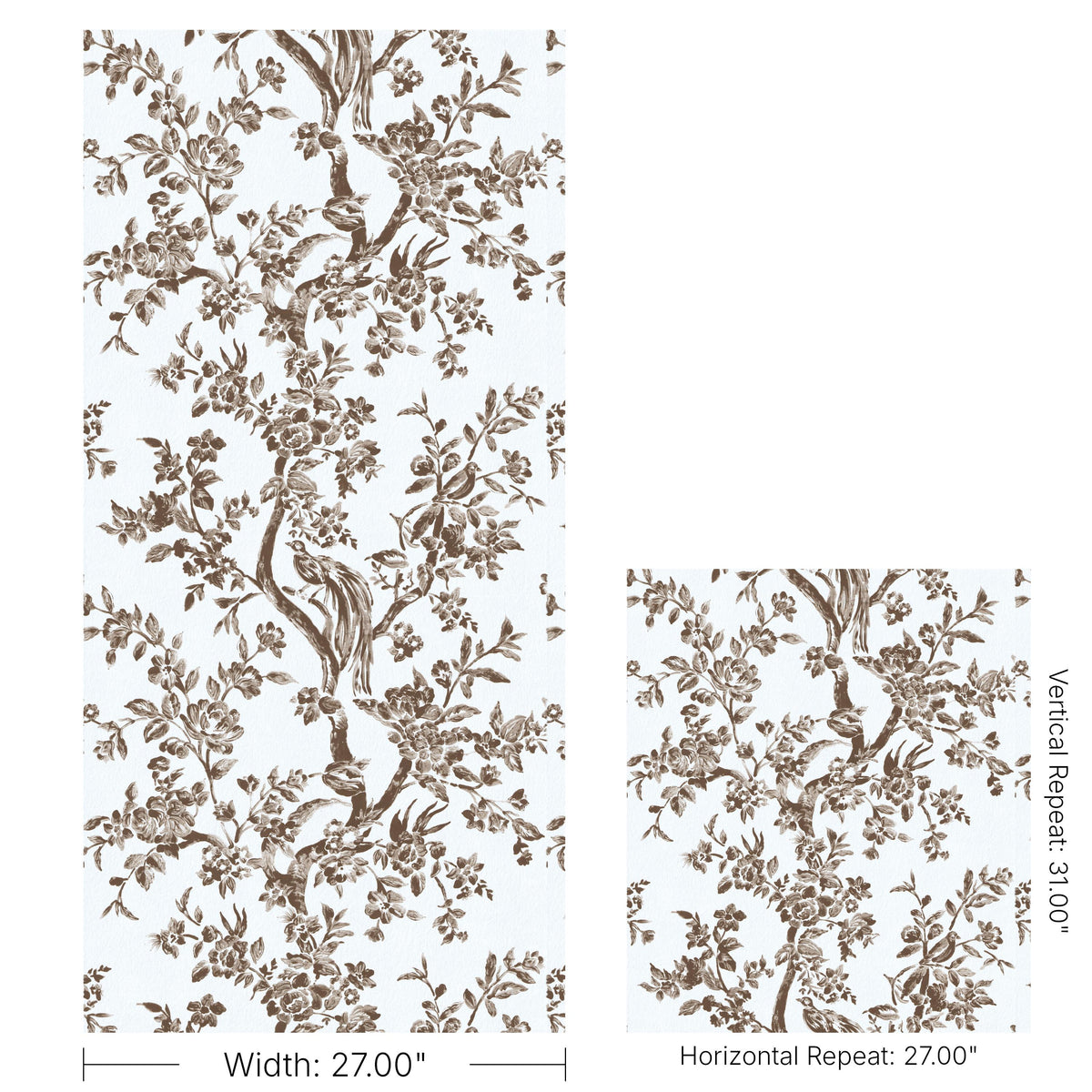 Lee Jofa CAMELLIA TOILE WP BROWN Wallpaper