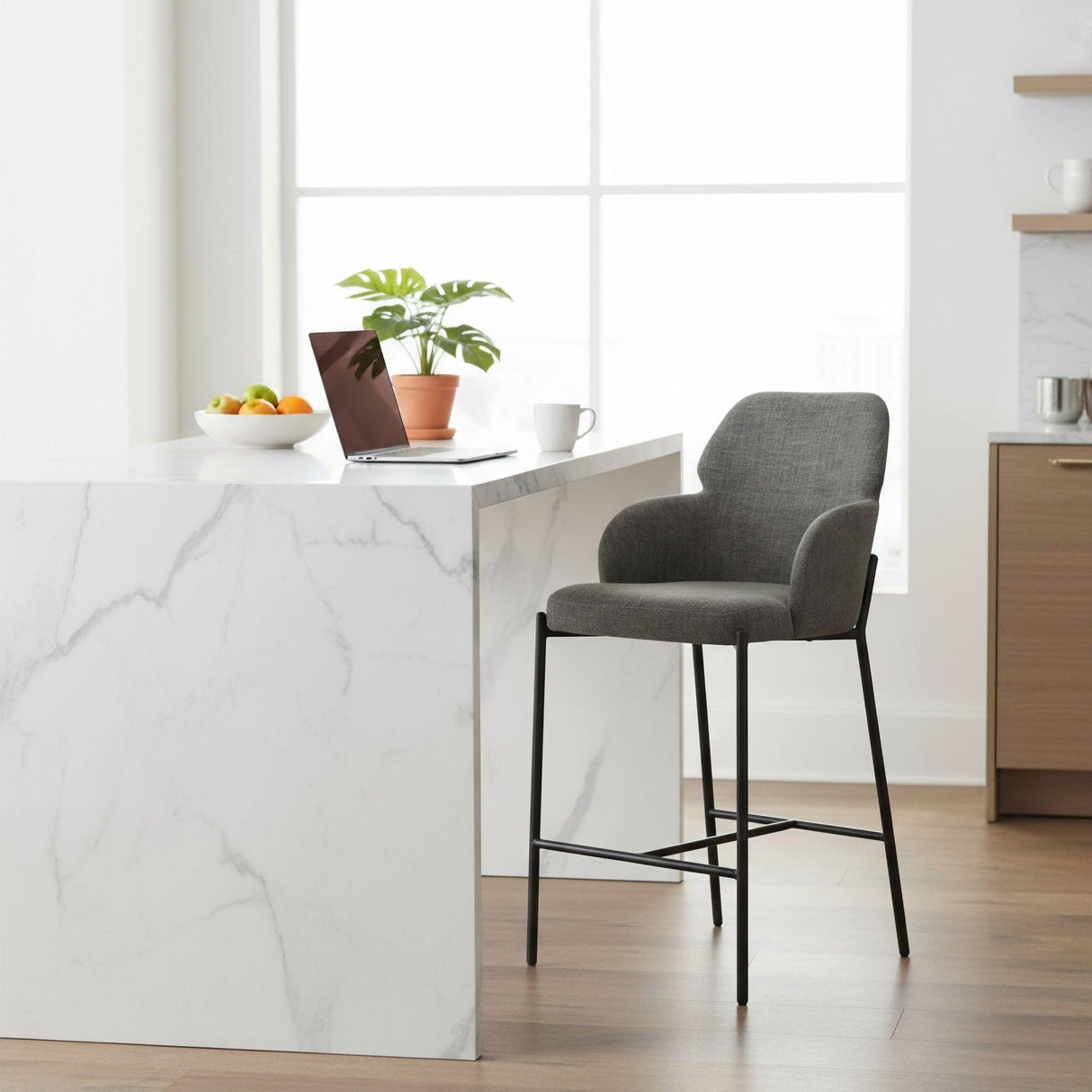LH Home Allegra Counter Stool - Graphite