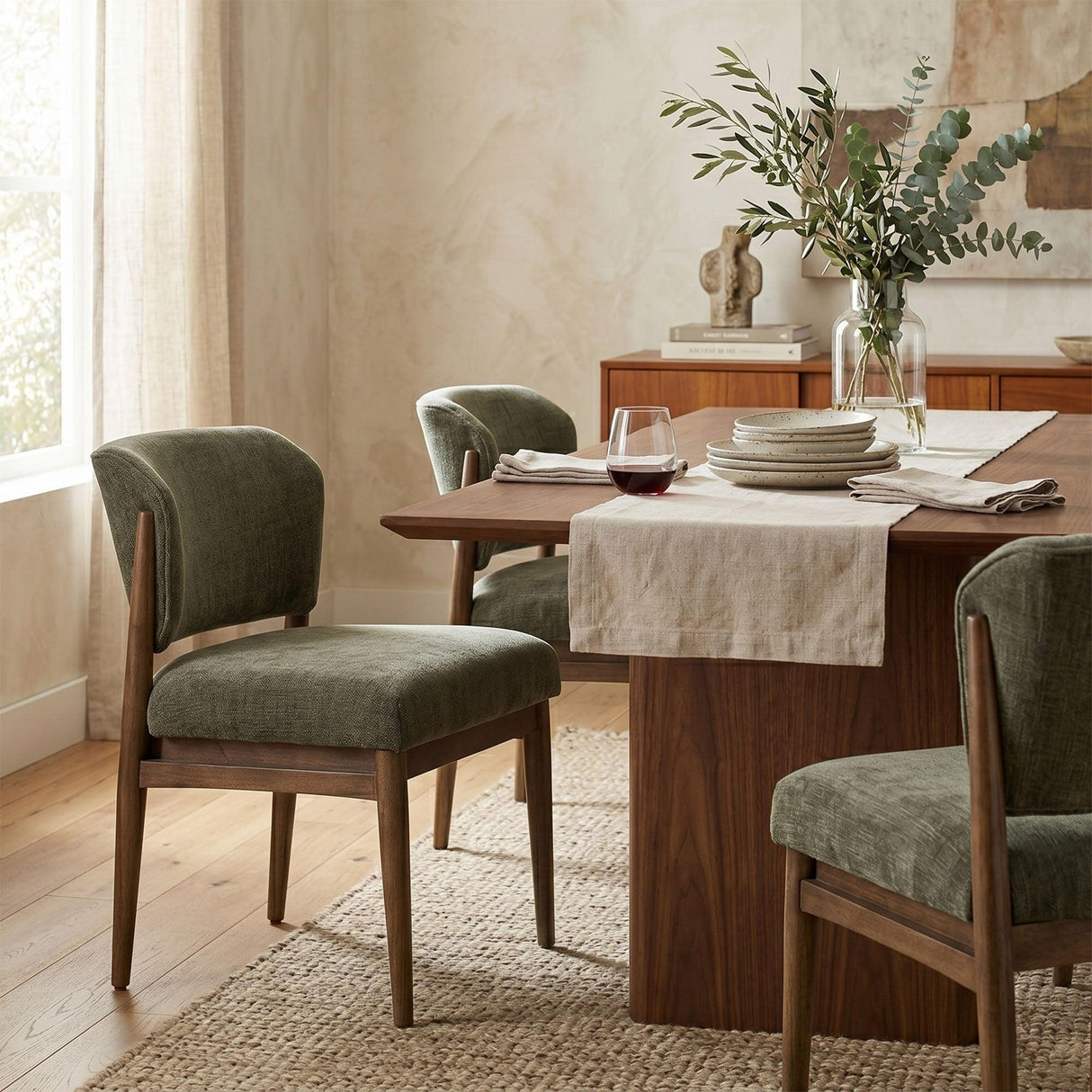LH Home Athens Dining Chair - Olive Chenille