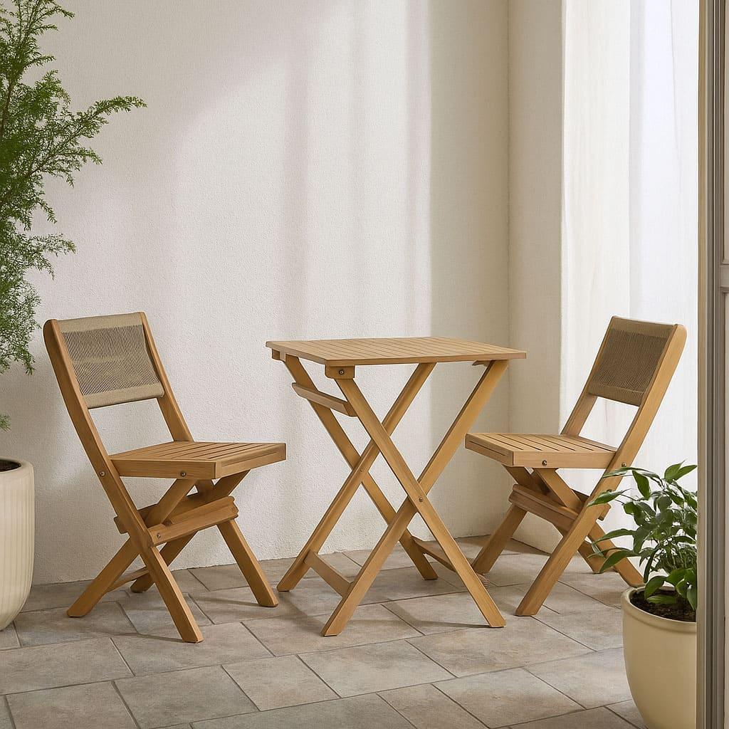 LH Home Balcony Outdoor - Foldable Bistro Set (1 Table & 2 Chairs)