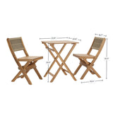 LH Home Balcony Outdoor - Foldable Bistro Set (1 Table & 2 Chairs)