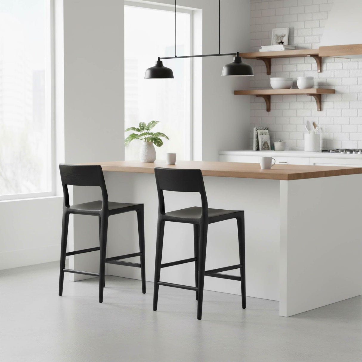LH Home Catania Counter Stool - Black