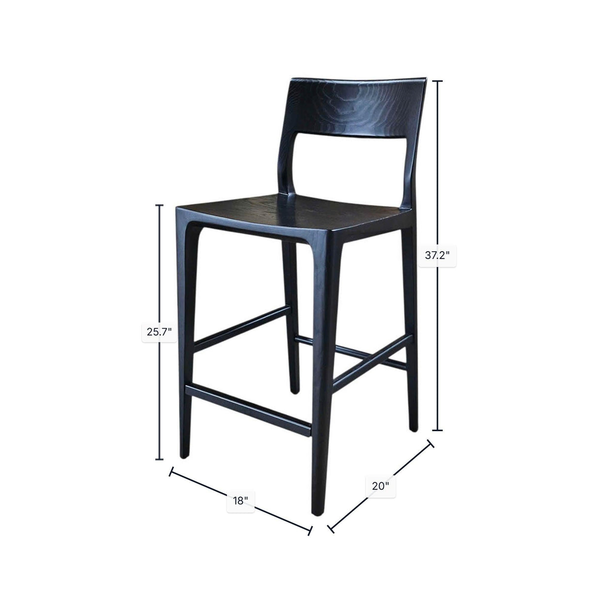 LH Home Catania Counter Stool - Black