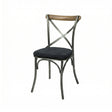 LH Home Metal Crossback Chair with Black Fabric Seat Cushion