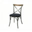 LH Home Metal Crossback Chair with Black Fabric Seat Cushion