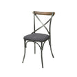 LH Home Metal Crossback Chair with Grey Fabric Seat Cushion