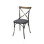 LH Home Metal Crossback Chair with Grey Fabric Seat Cushion