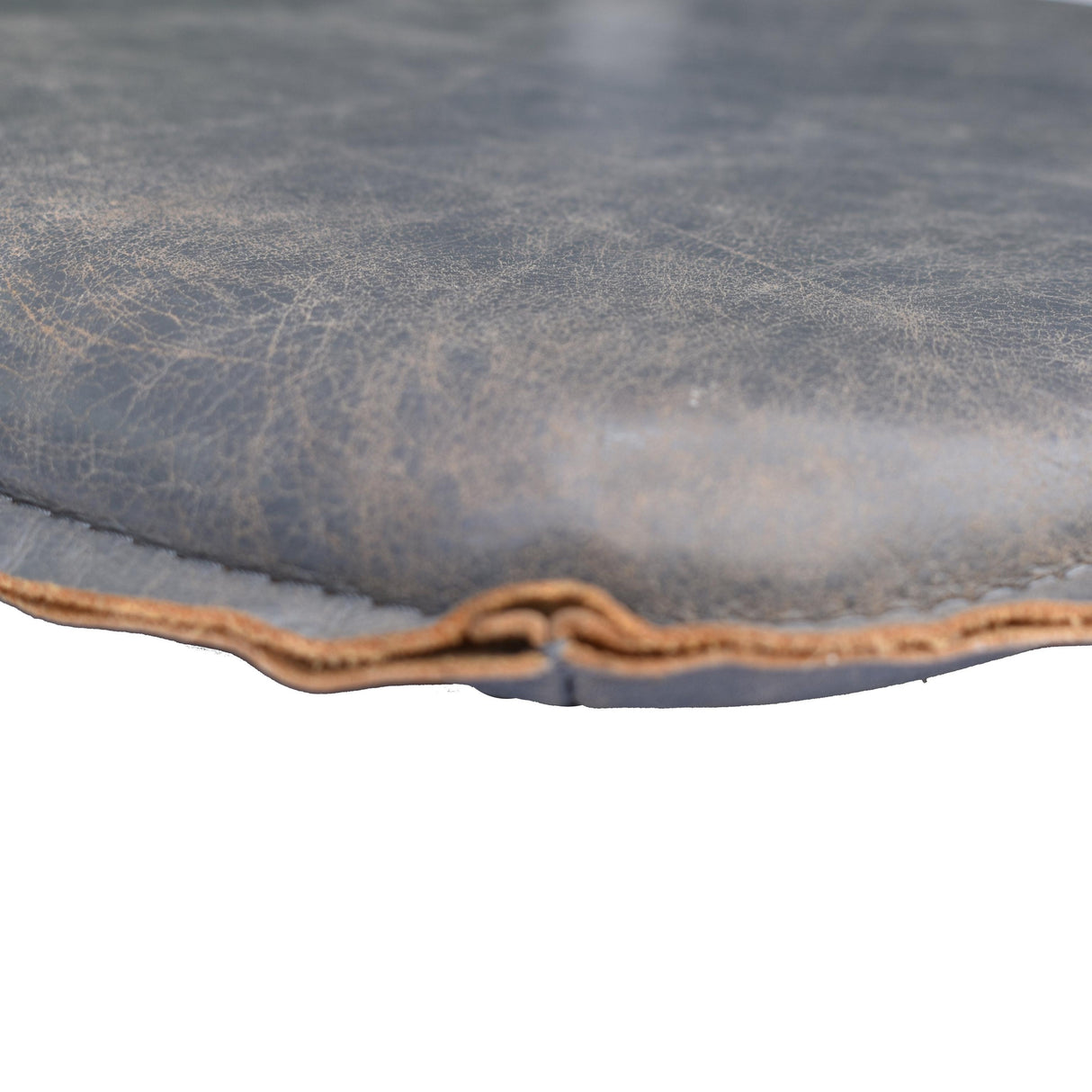 LH Home Metal Crossback Leather Cushion Seat - Grey