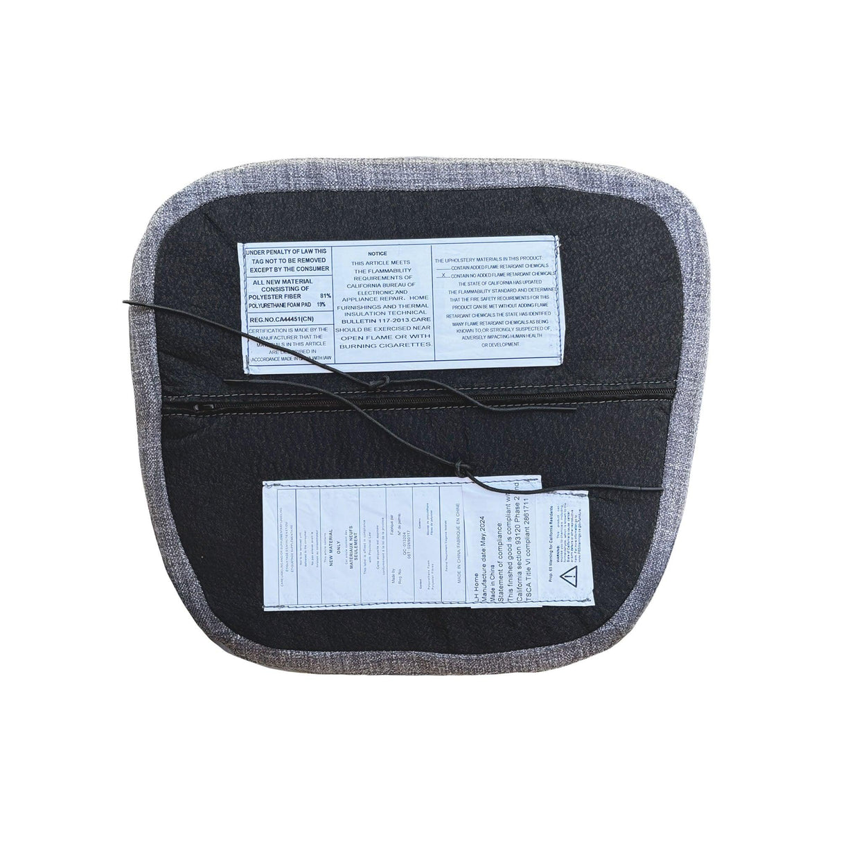 LH Home Metal Crossback Fabric Cushion Seat - Grey