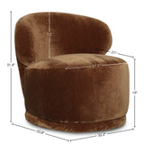 LH Home Rollo Club Chair - Distressed Velvet Bronze