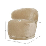 LH Home Rollo Club Chair - Distressed Velvet Natural