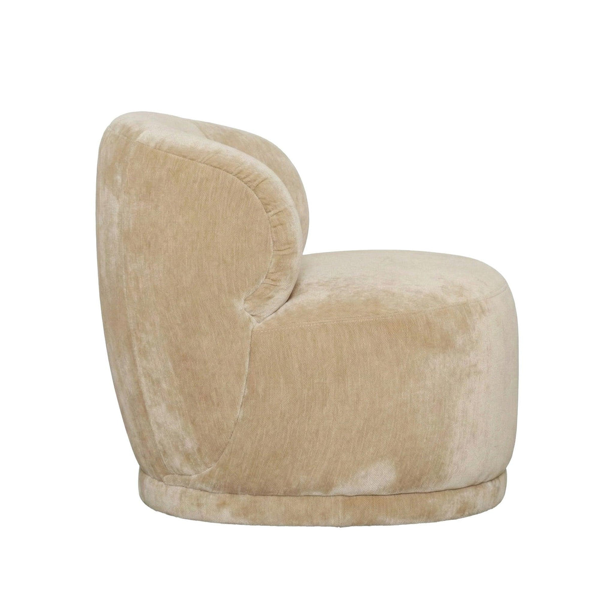 LH Home Rollo Club Chair - Distressed Velvet Natural