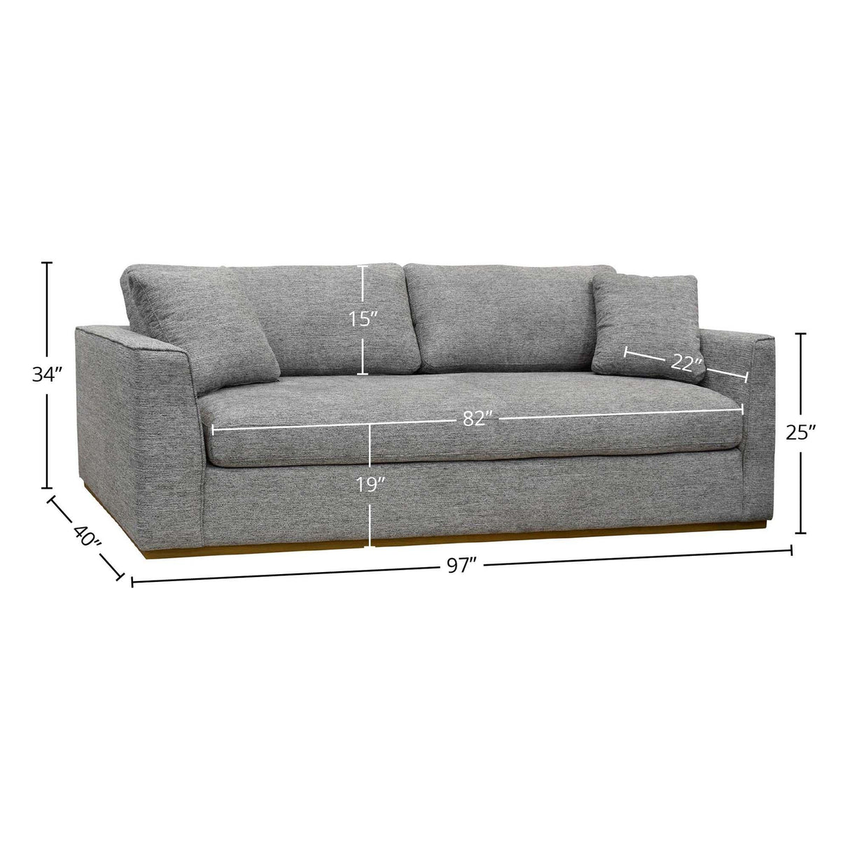 LH Home Anderson Sofa - Shadow Grey