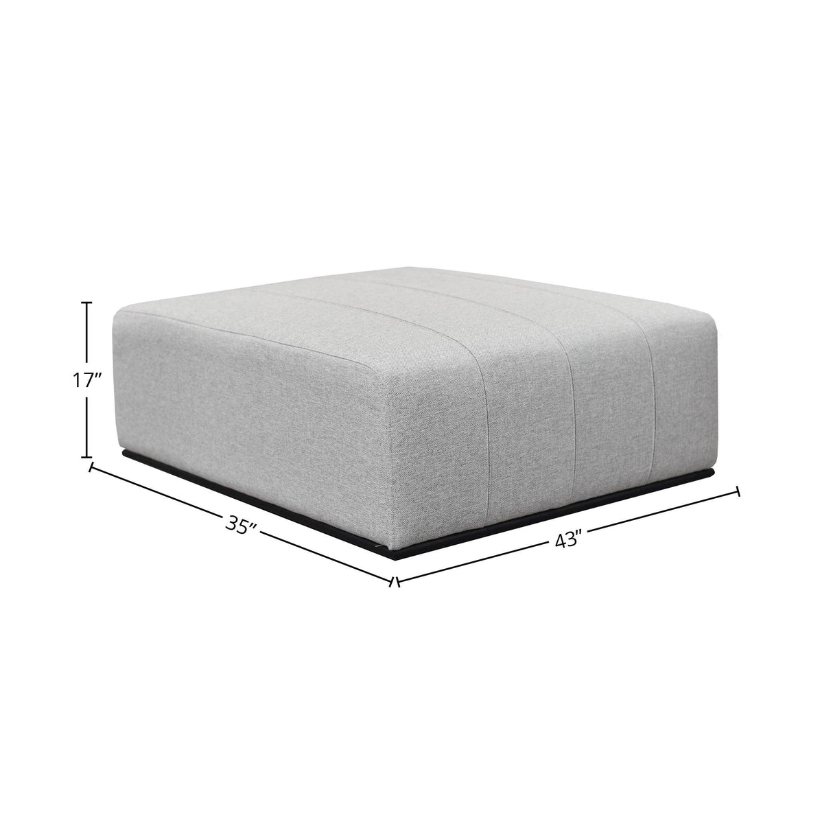 LH Home Sullivan Ottoman - Alba Stone