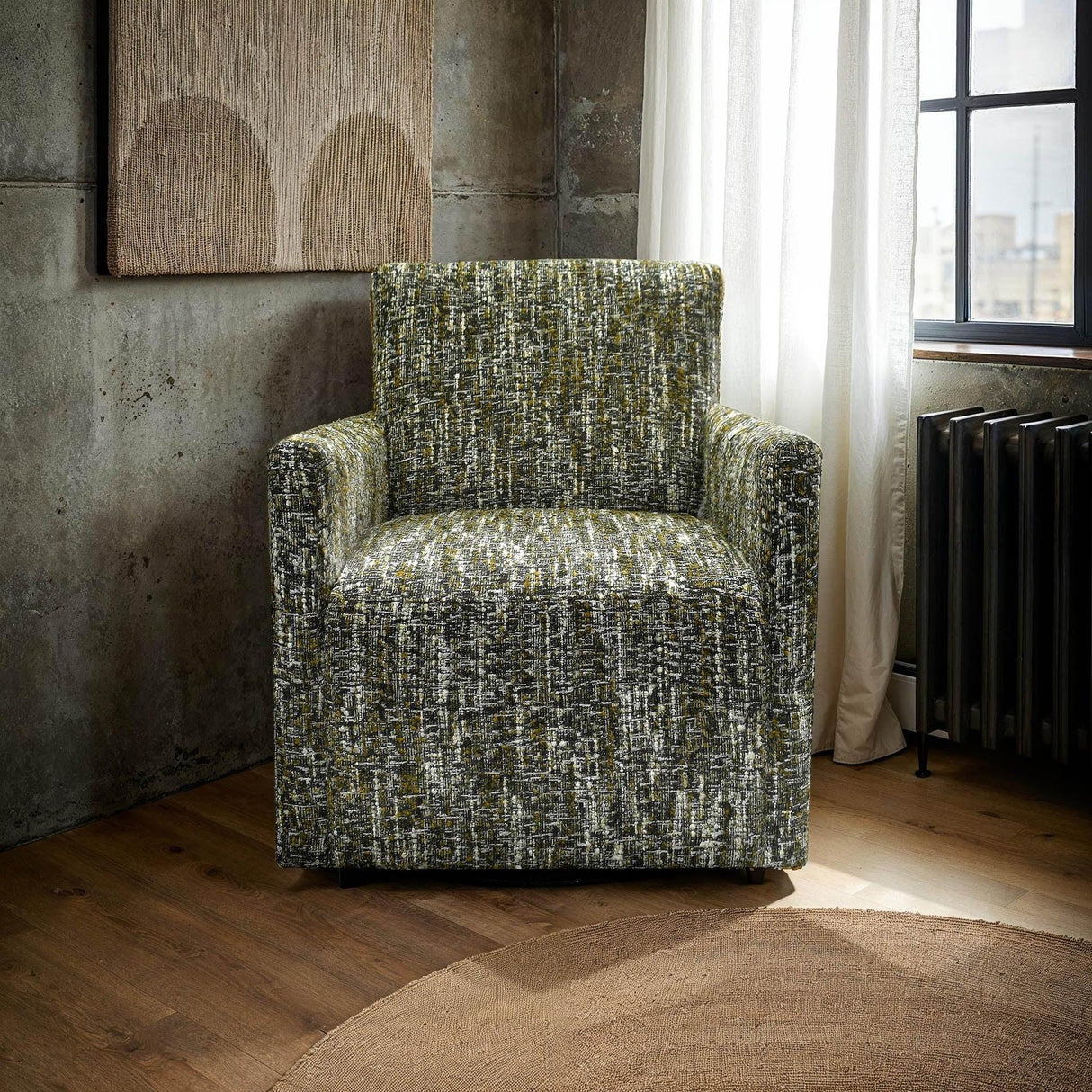 LH Home Riley Swivel Club Chair - Paris Green