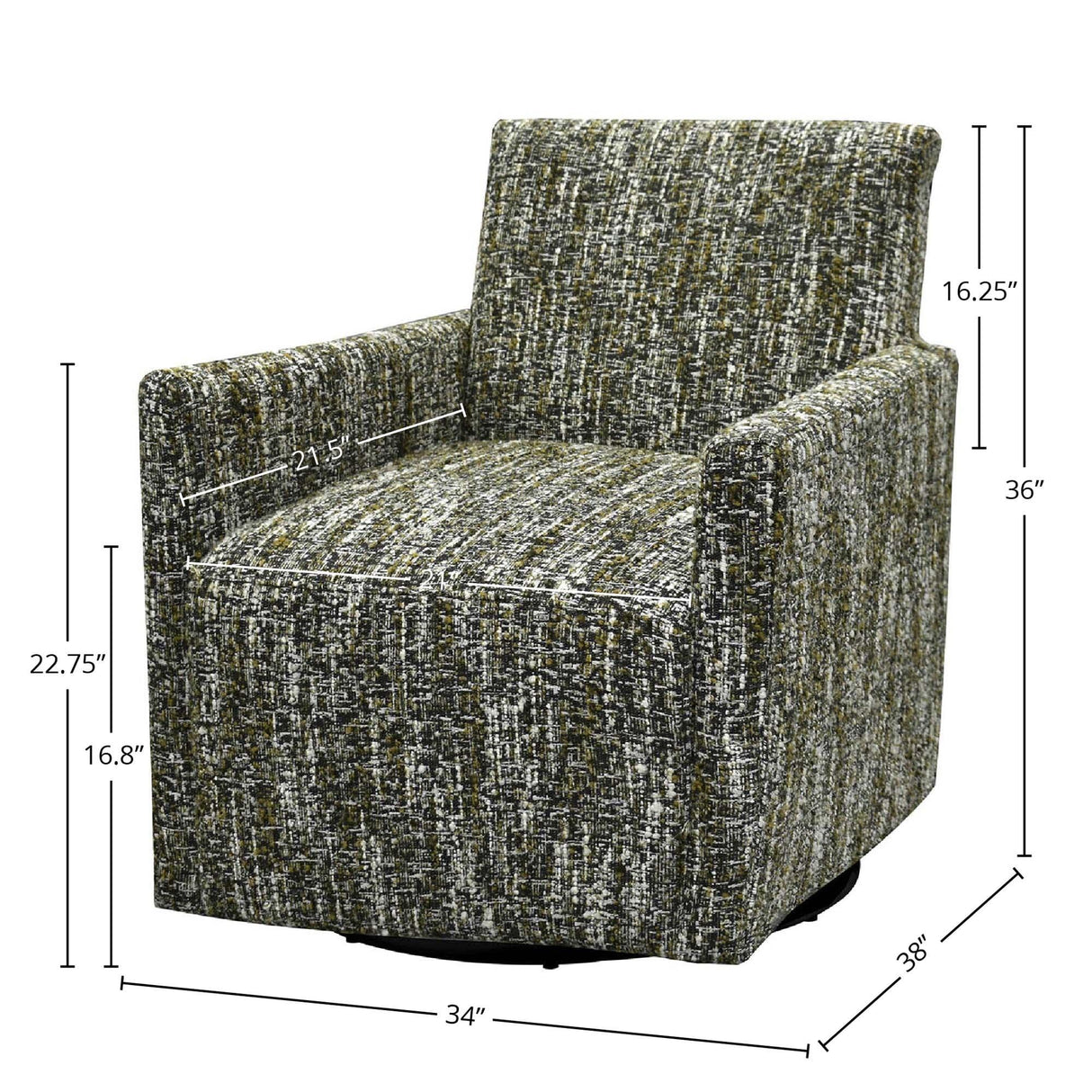 LH Home Riley Swivel Club Chair - Paris Green