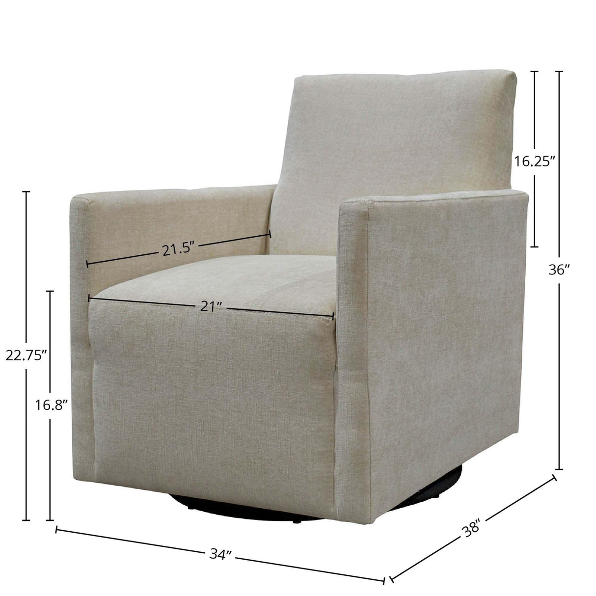 LH Home Riley Swivel Club Chair - Ivory
