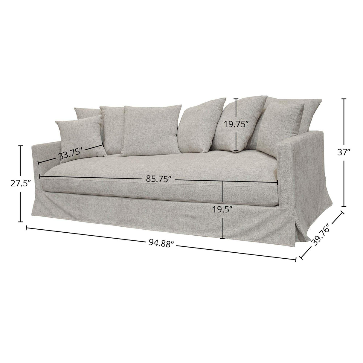 LH Home Boardwalk Sofa - Pebble