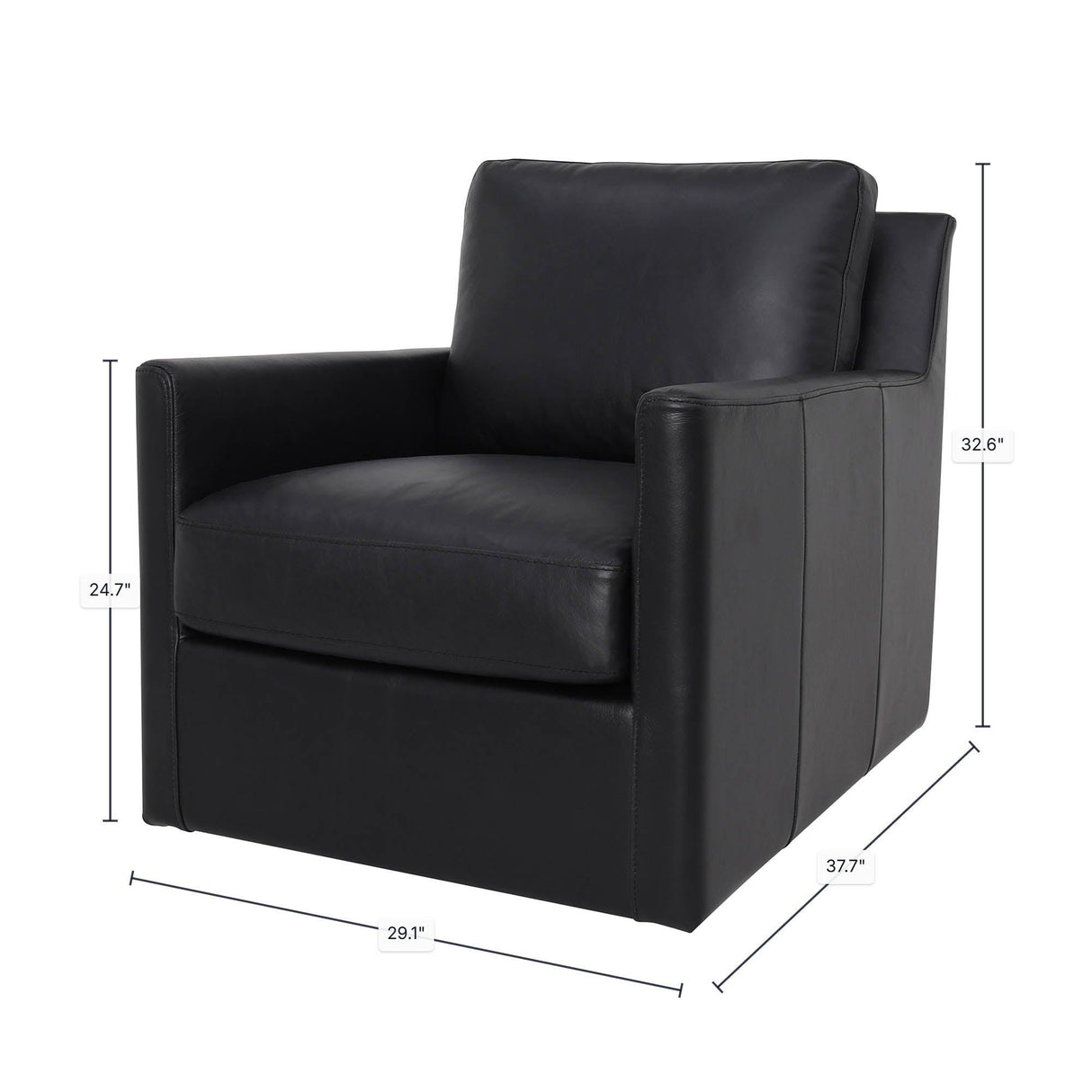 LH Home Europa Swivel Glider - Black