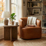 LH Home Fireside Swivel Club Chair - Saddle