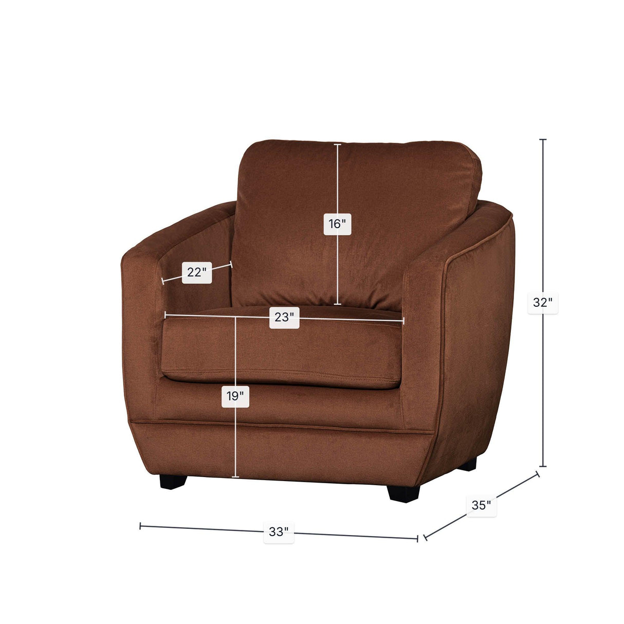 LH Home Baltimo Club Chair - Ginger Rust (VT)