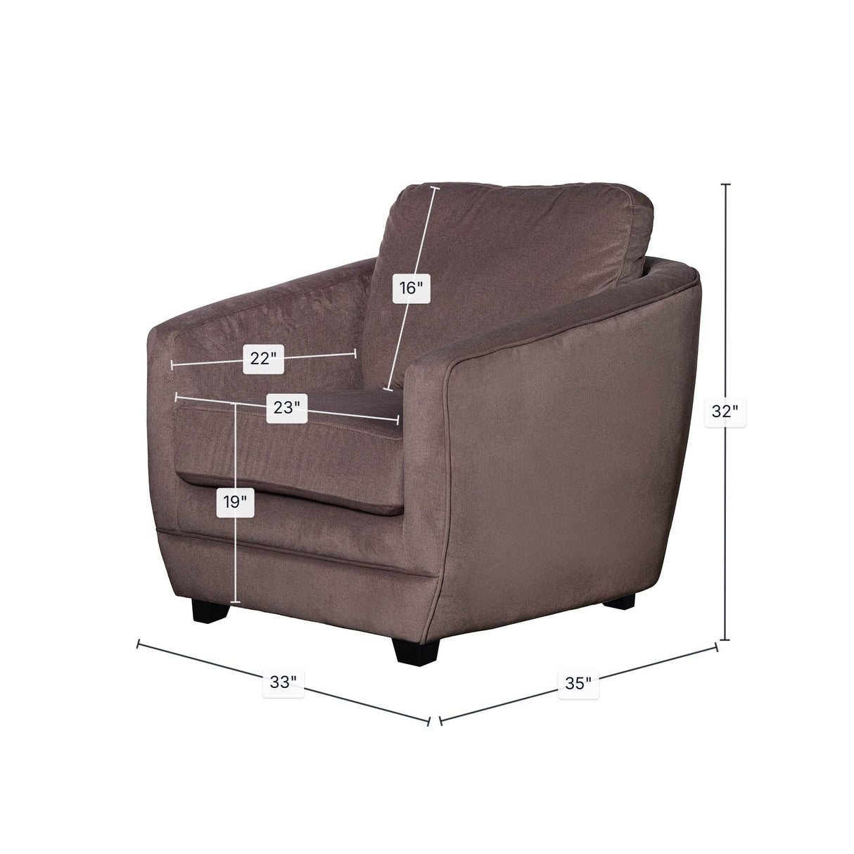 LH Home Baltimo Club Chair - Ash Brown (VT)
