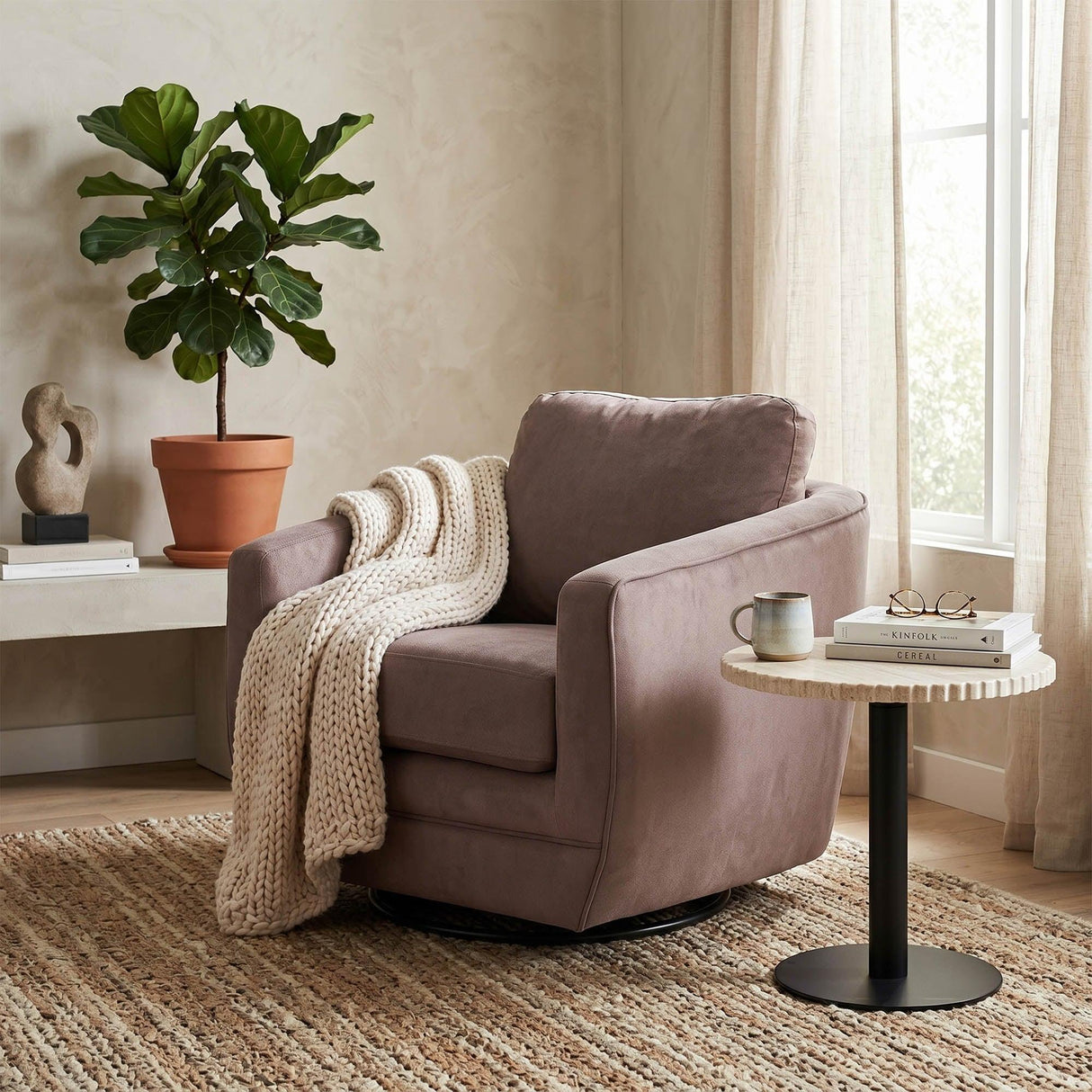 LH Home Baltimo Swivel Glider - Ash Brown (VT)