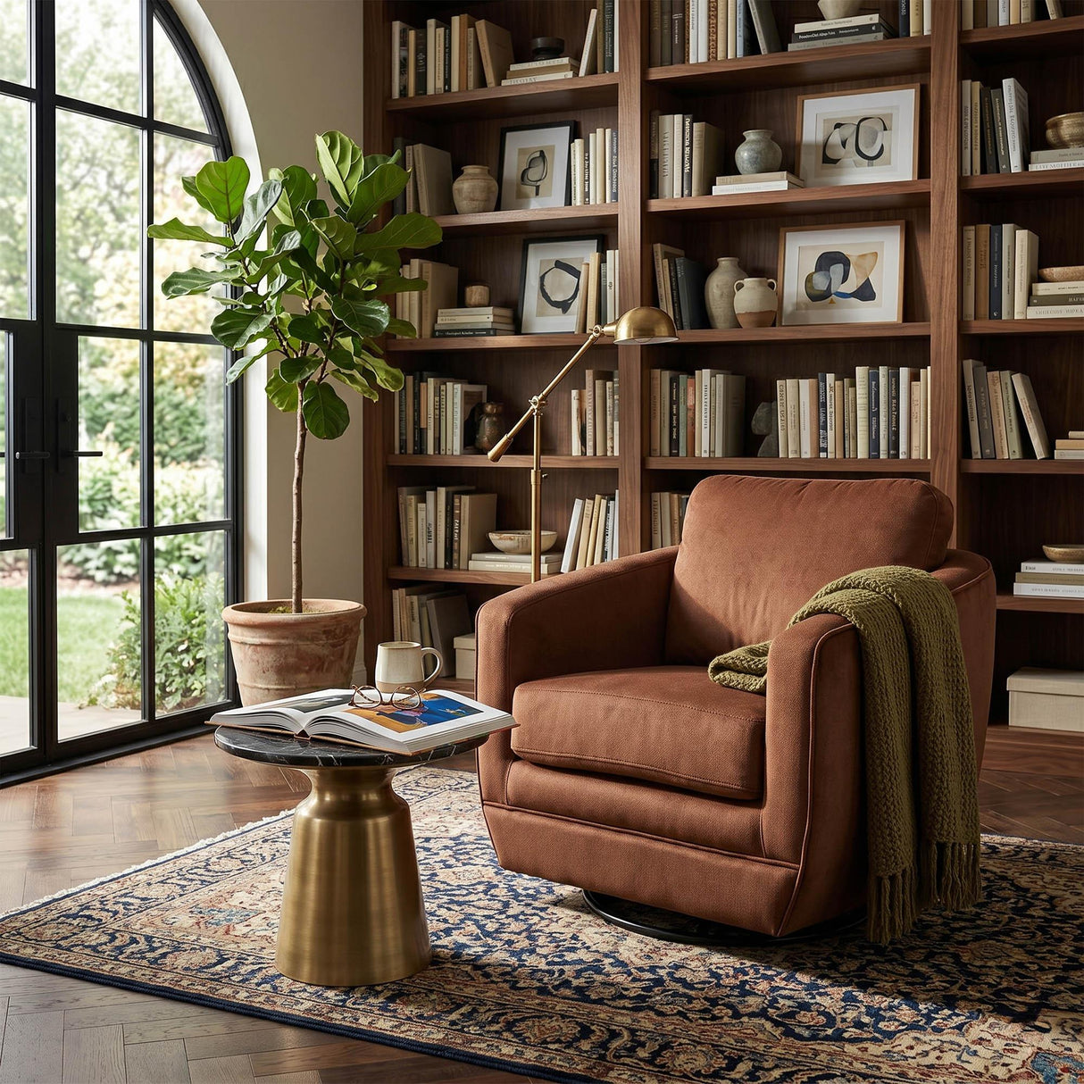 LH Home Baltimo Swivel Glider - Ginger Rust (VT)