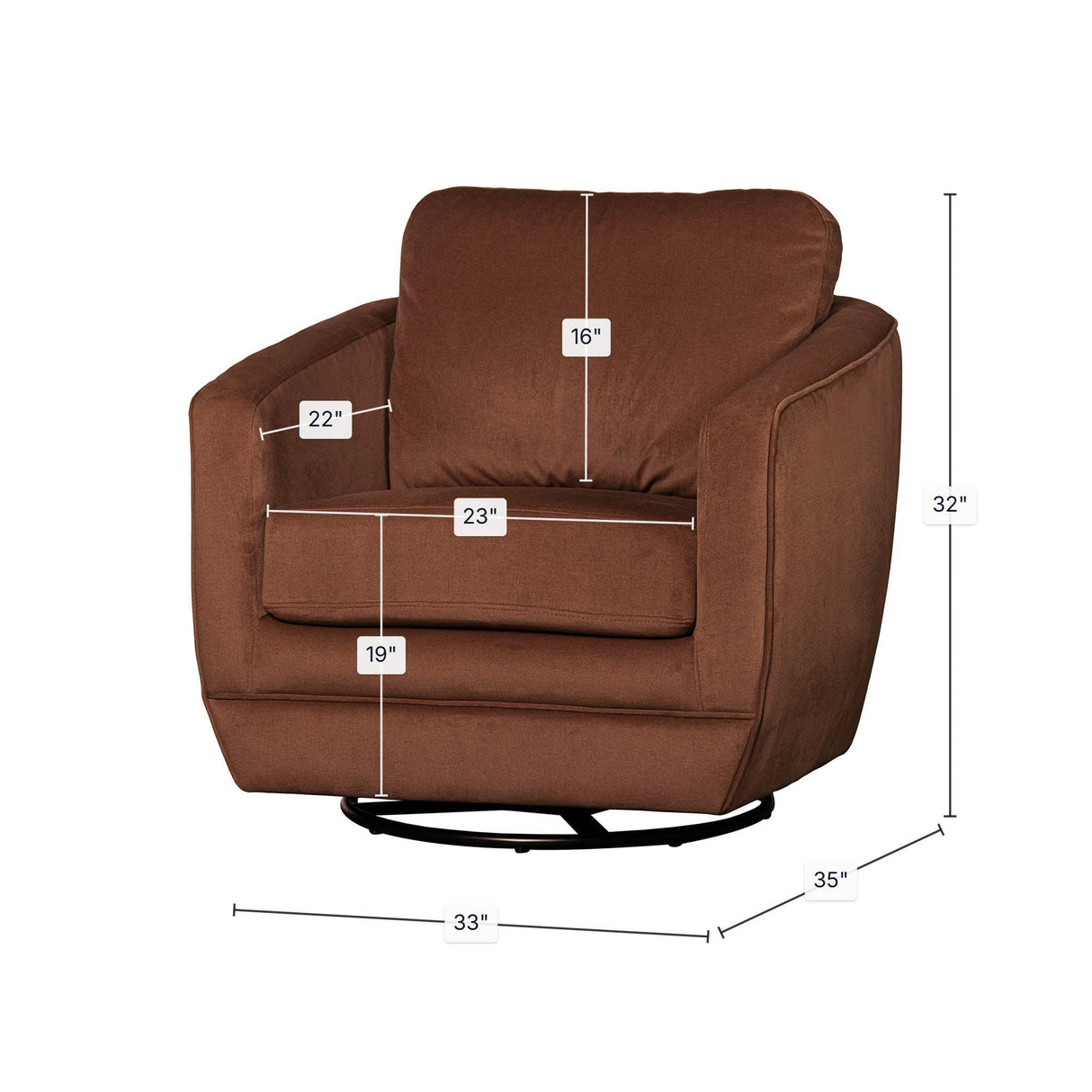 LH Home Baltimo Swivel Glider - Ginger Rust (VT)