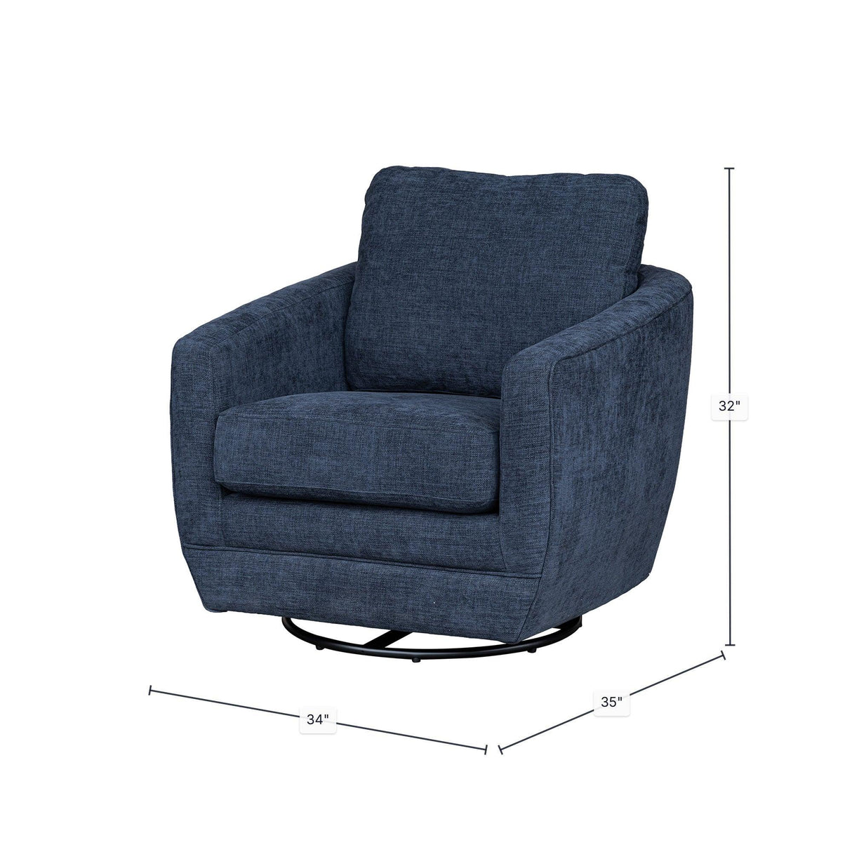 LH Home Baltimo Swivel Glider - Midnight Blue (VT)