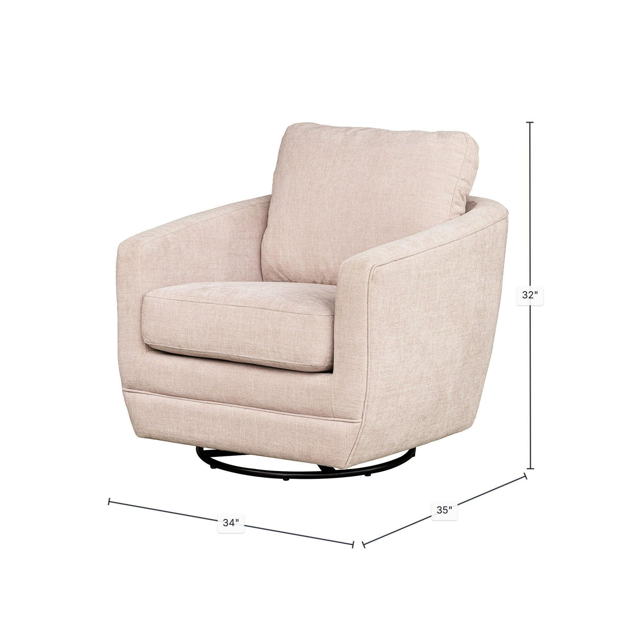 LH Home Baltimo Swivel Glider - Pale Rose (VT)