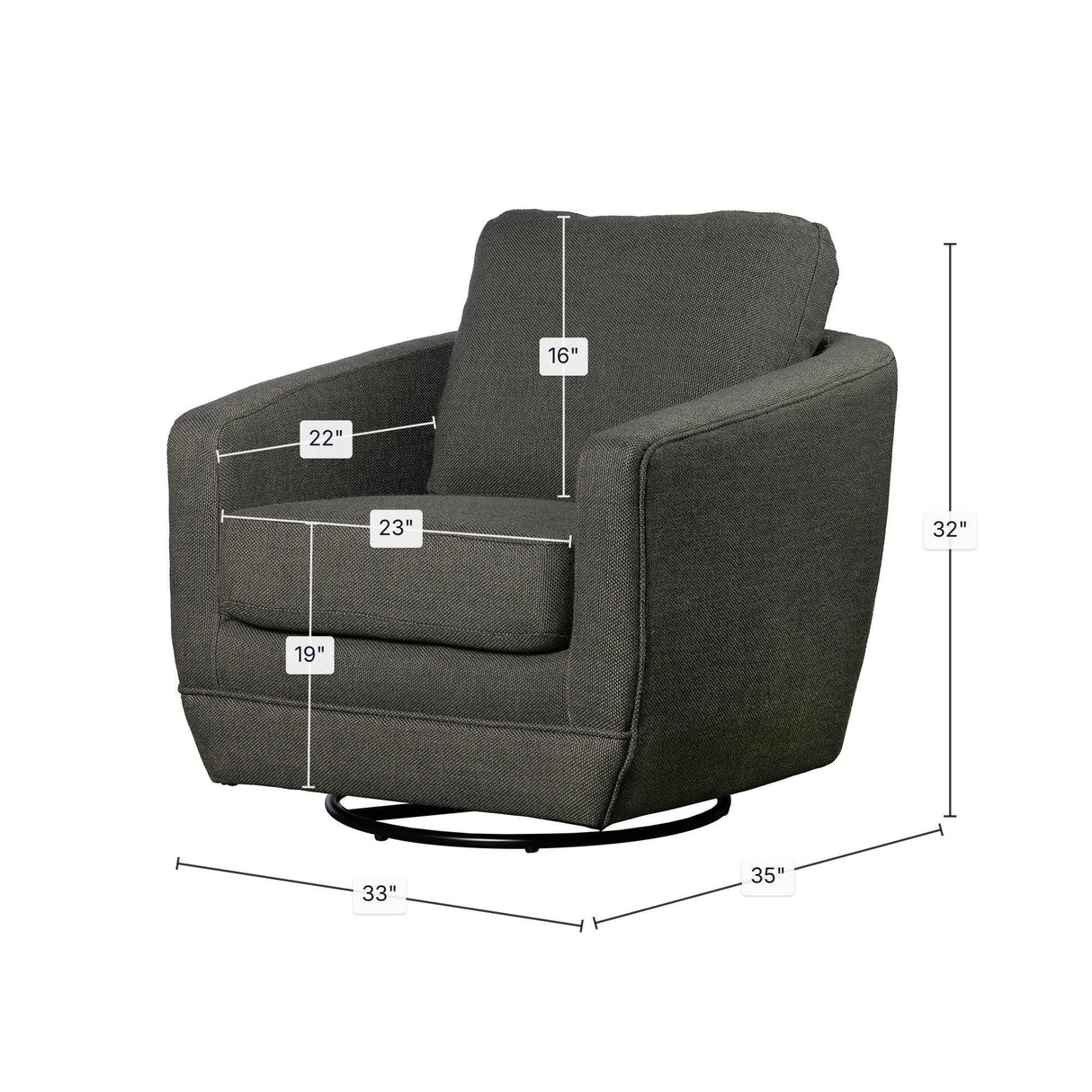 LH Home Baltimo Swivel Glider - Smokey Sage (VT)