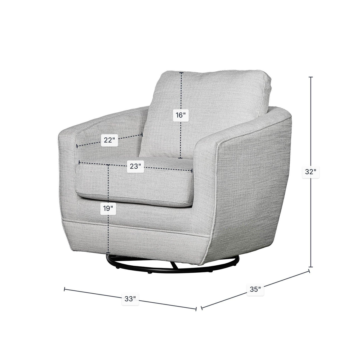 LH Home Baltimo Swivel Glider - Woven Alabaster (VT)