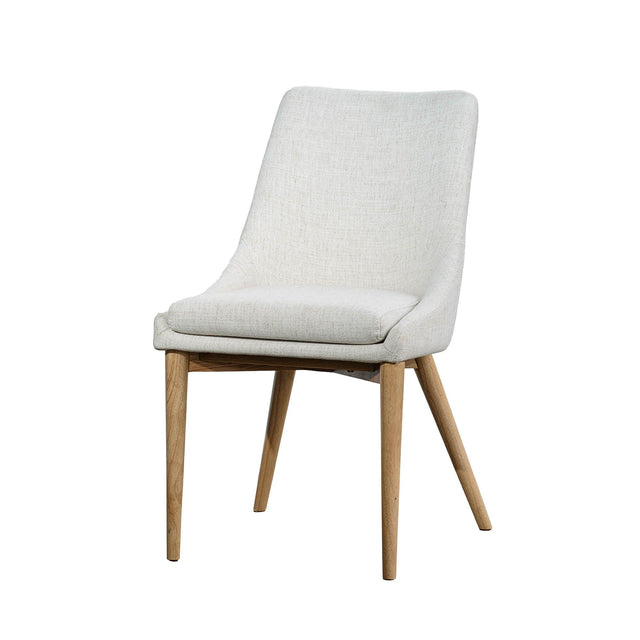 LH Home Fritz Side Dining Chair - Ivory w/ Natural Leg