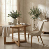 LH Home Fritz Side Dining Chair - Ivory w/ Natural Leg