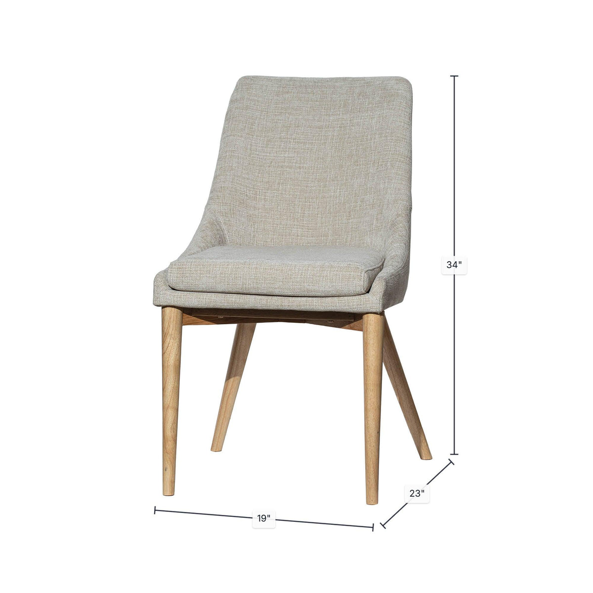 LH Home Fritz Side Dining Chair - Taupe w/ Natural Leg