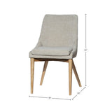 LH Home Fritz Side Dining Chair - Taupe w/ Natural Leg