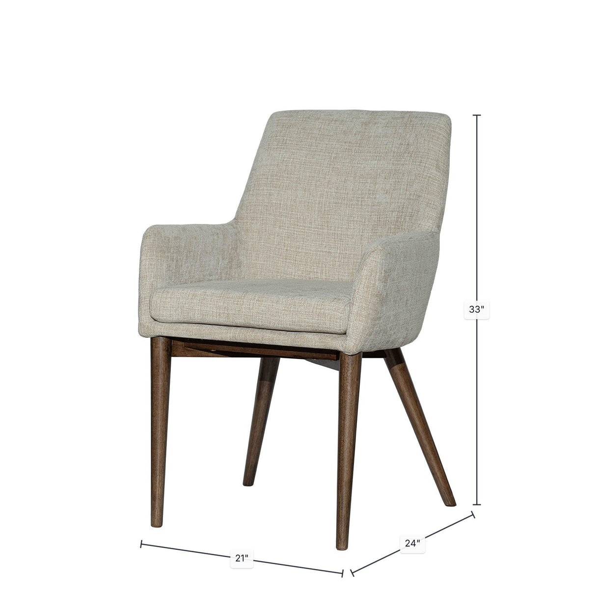 LH Home Fritz Arm Dining Chair - Taupe