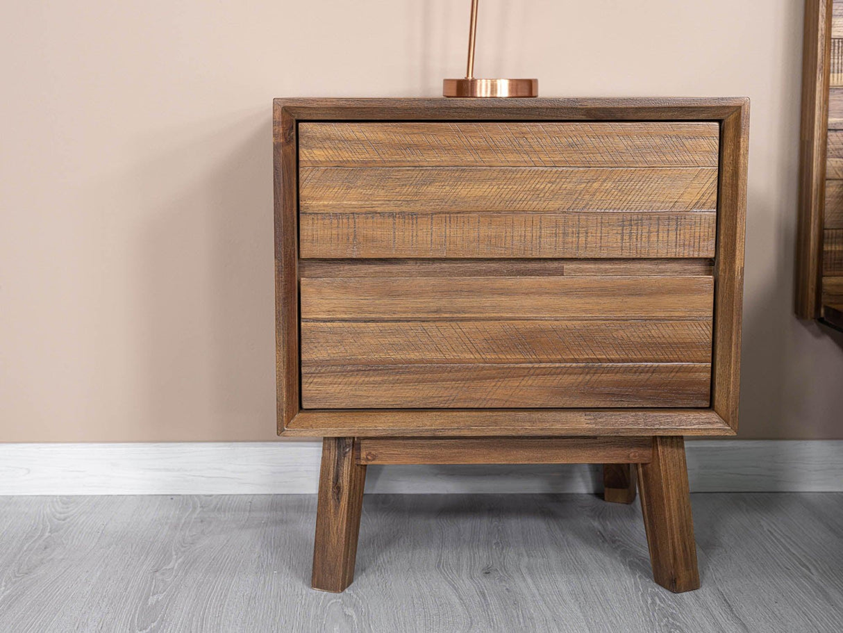 LH Home Gia 2 Drawer Nightstand - Warm Pecan