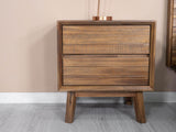 LH Home Gia 2 Drawer Nightstand - Warm Pecan