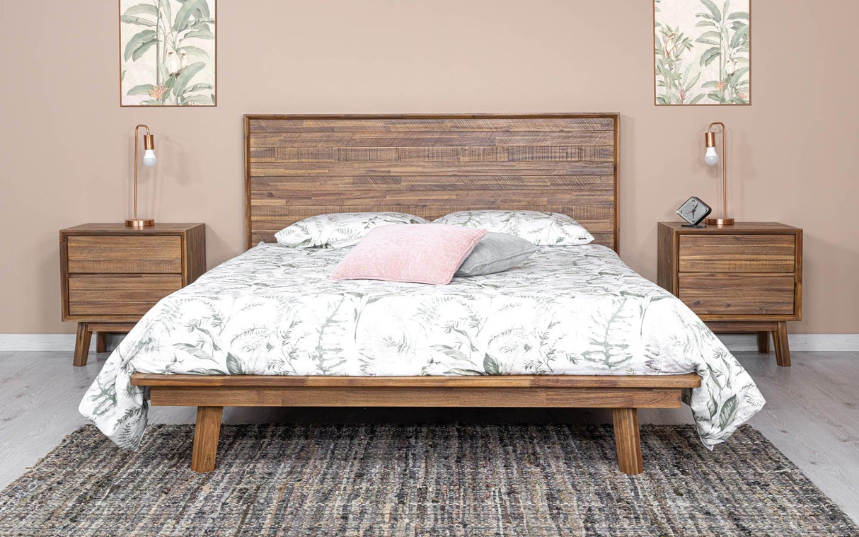 LH Home Gia 2 Drawer Nightstand - Warm Pecan