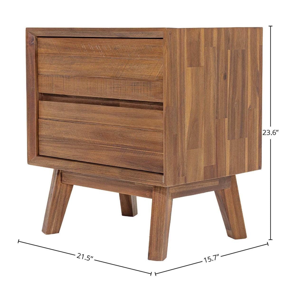 LH Home Gia 2 Drawer Nightstand - Warm Pecan
