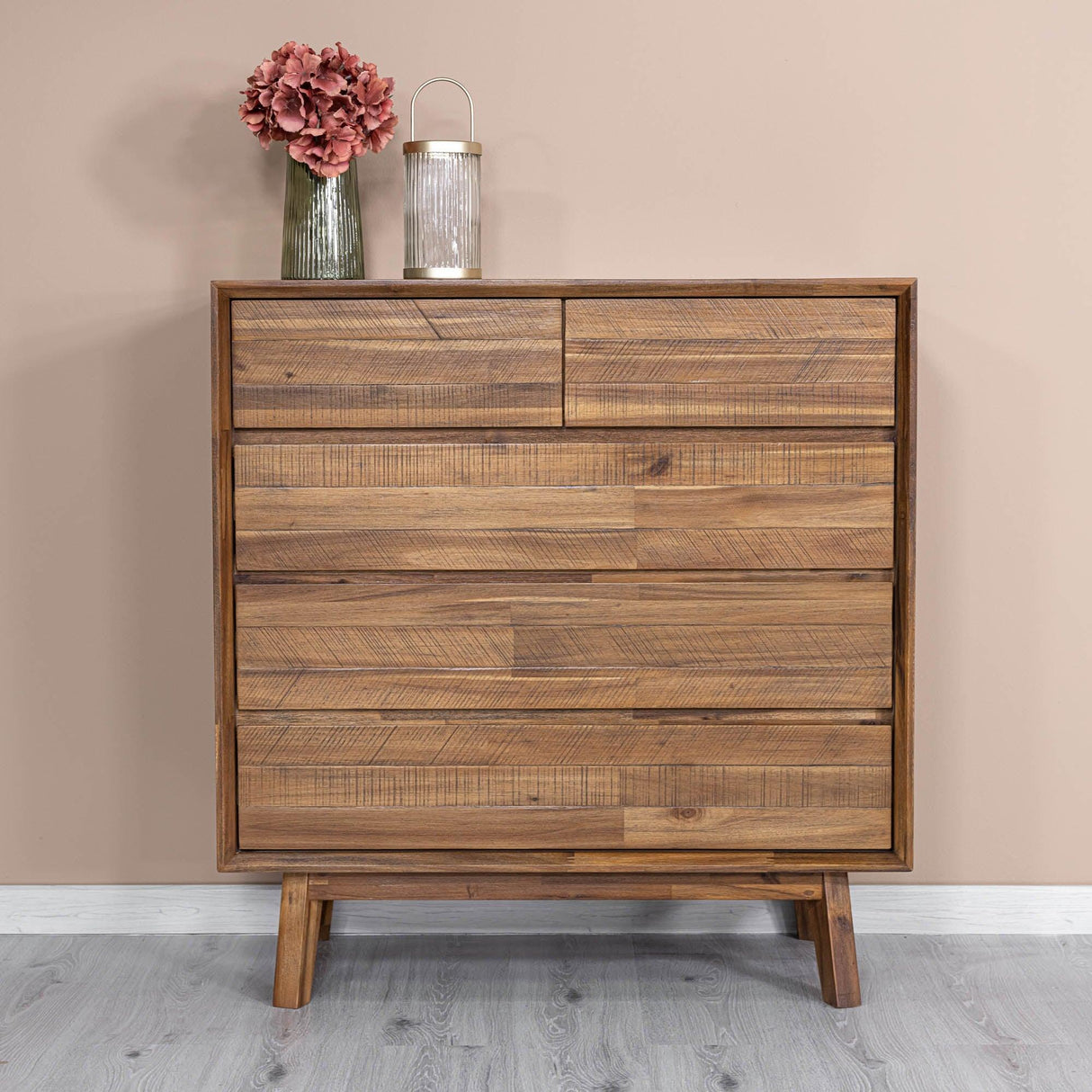 LH Home Gia 5 Drawer Chest - Warm Pecan