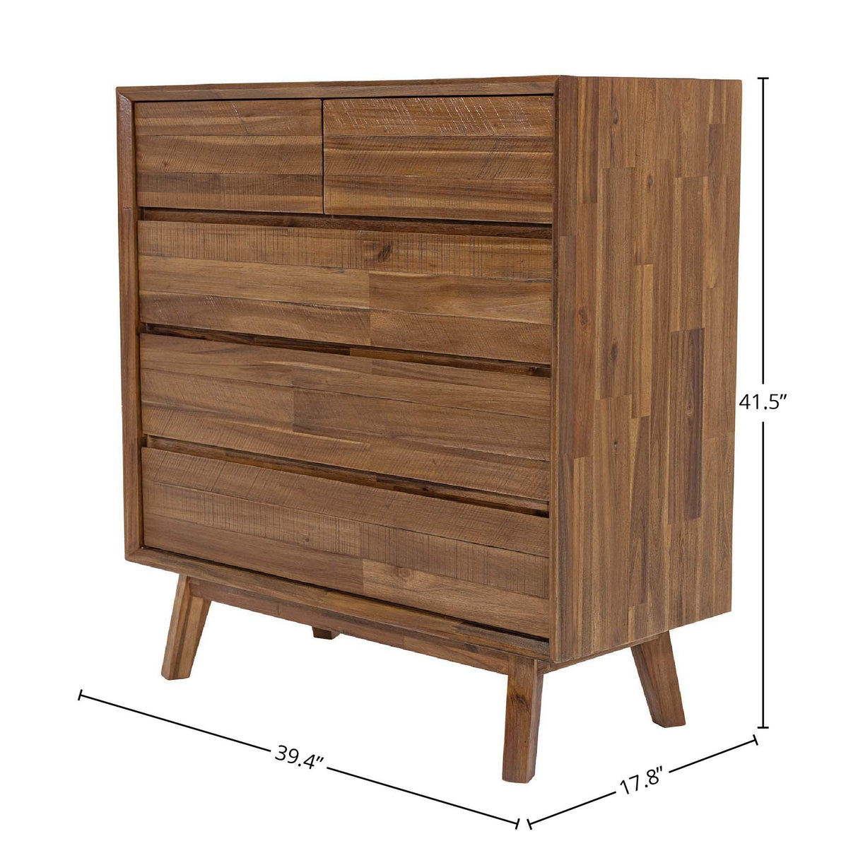 LH Home Gia 5 Drawer Chest - Warm Pecan