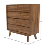 LH Home Gia 5 Drawer Chest - Warm Pecan