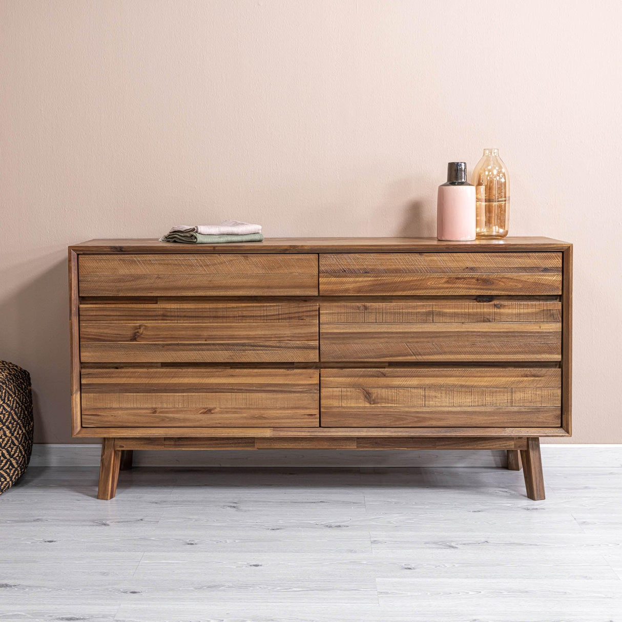 LH Home Gia 6 Drawer Dresser - Warm Pecan