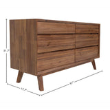 LH Home Gia 6 Drawer Dresser - Warm Pecan