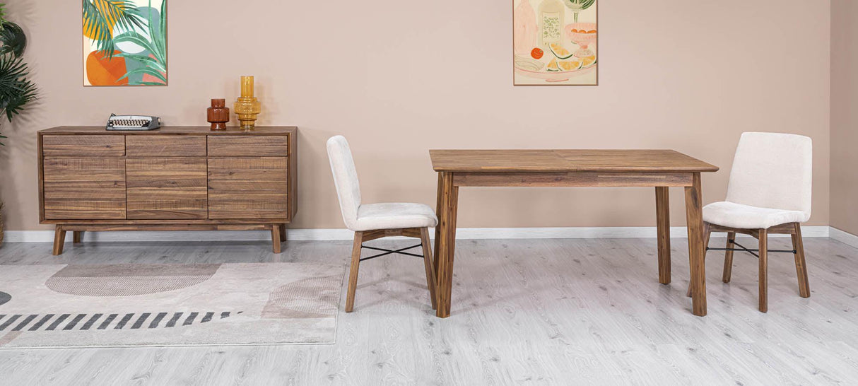 LH Home Gia Small Extension Dining Table w/ Butterfly System 55/71 - Warm Pecan